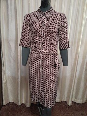 Laundry by Shelli Segal Geometric Pattern Shirt Dress Women's Size 10